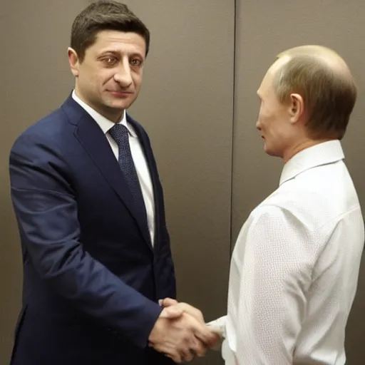 Image similar to zelensky giving Putin a wedgie