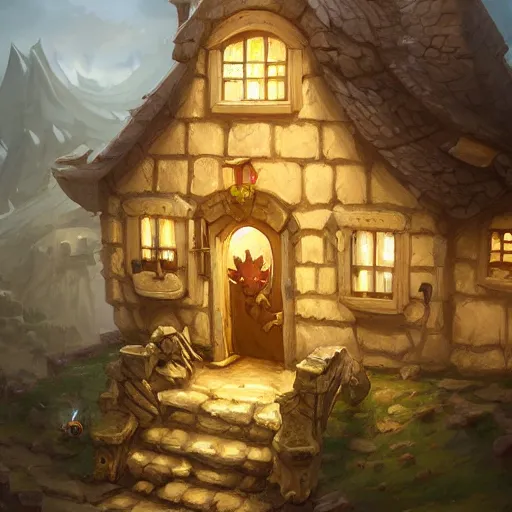 Image similar to a house made of swiss cheese, fantasy, digital art, by andreas rocha, highly detailed, trending on artstation