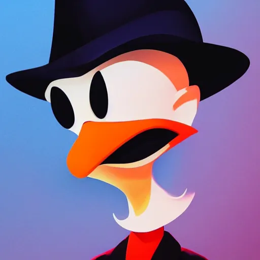 Image similar to face icon stylized minimalist darkwing duck, loftis, cory behance hd by jesper ejsing, by rhads, makoto shinkai and lois van baarle, ilya kuvshinov, rossdraws global illumination