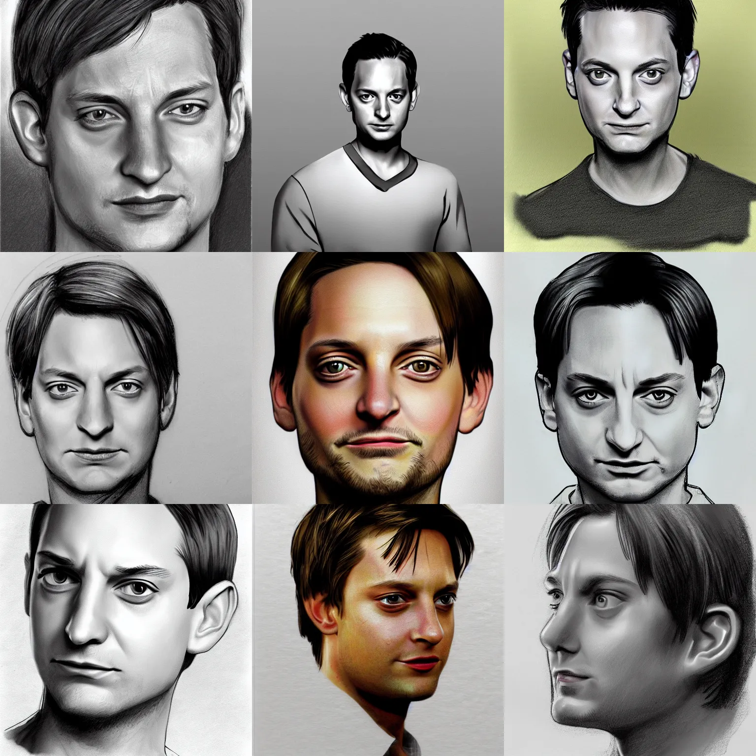 Prompt: photorealistic 8k sketch 2007 Tobey Maguire