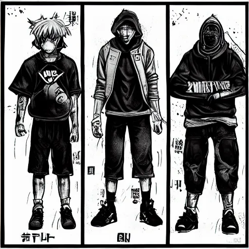 Image similar to nike campaign in the style of dorohedoro