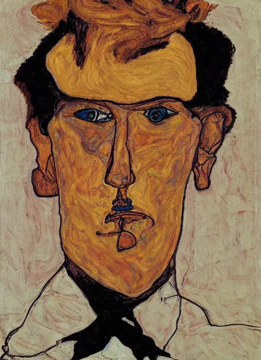 Image similar to portrait of trump by egon schiele