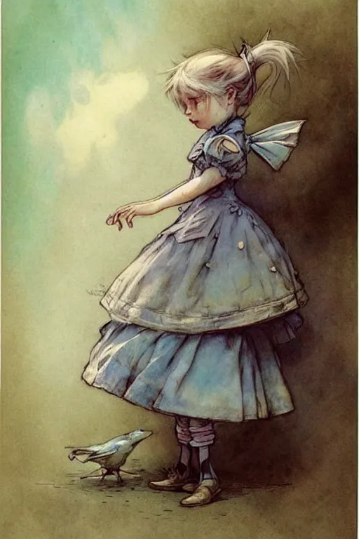 Prompt: ( ( ( ( ( 2 0 5 0 s retro future alice in wonderland childrens book page. muted colors. ) ) ) ) ) by jean - baptiste monge!!!!!!!!!!!!!!!!!!!!!!!!!!!!!!