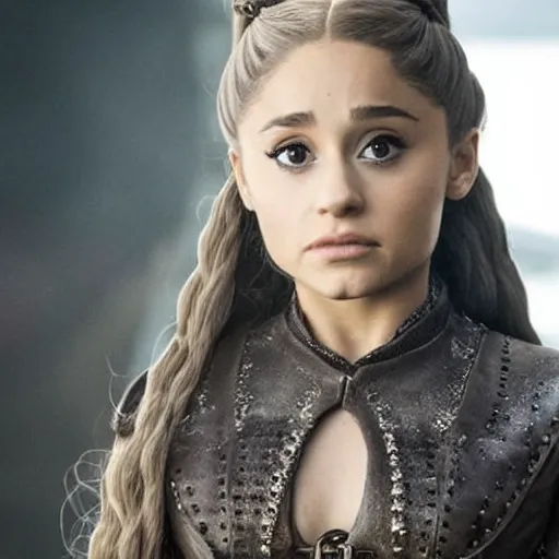 Prompt: still of ariana grande in game of thrones