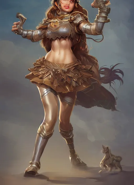 Prompt: beautiful female Dorothy gale woman, full body character concept, armor, super powers, fantasy, intricate, elegant, highly detailed, digital painting, artstation, concept art, shining, sharp focus, illustration, art by stanley lau