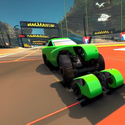 Image similar to artificial intelligence driving very fast in trackmania