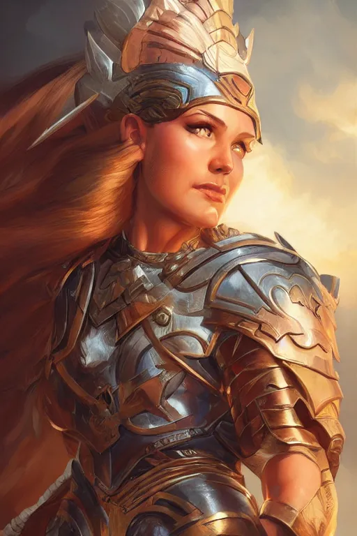 Image similar to amazon valkyrie athena, d & d, fantasy, portrait, highly detailed, headshot, digital painting, trending on artstation, concept art, sharp focus, illustration, art by artgerm and greg rutkowski and magali villeneuve