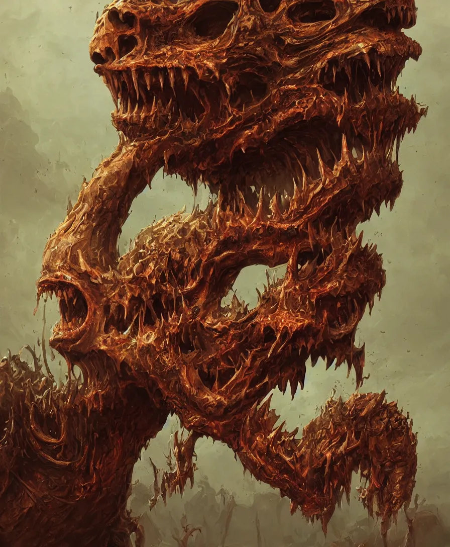 Prompt: portrait close up giant skull devil with arms open in judgement day, illustrated by Simon Stålenhag and Gaston Bussiere, intricate, ultra detailed, photorealistic, trending on artstation