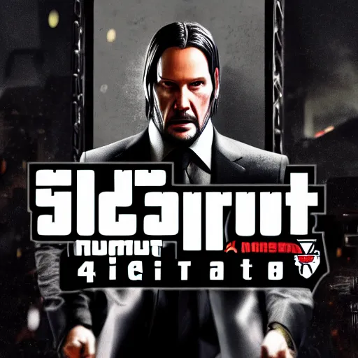 Image similar to a gta style photo of john wick, 4k digital art