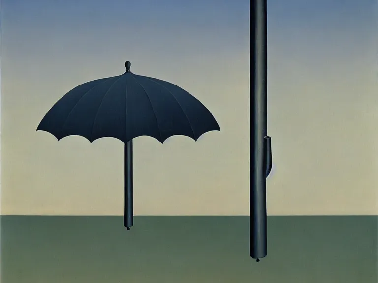 Image similar to umbrella, painting by rene magritte, centered, high detail, high resolution