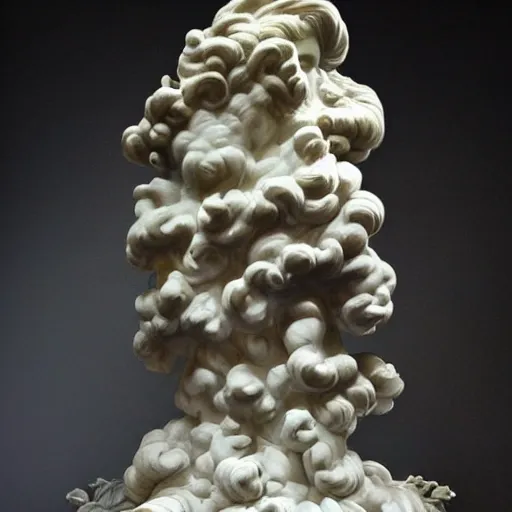 Prompt: statue of a cloud cumulus marble baroque gold grey detail bernini diffuse lighting, fantasy, intricate, elegant, highly detailed, lifelike, photorealistic