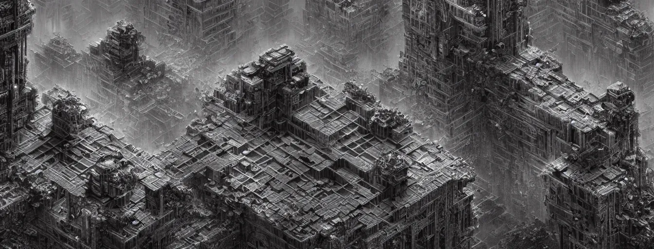 Image similar to intricate artwork masterpiece biomechanical dystopian brutalist hive mind domain, side - scrolling 2 d platformer level by nicolas delort, zdizslaw beksinski, victo ngai, josan gonzalez, kilian eng, ominous, dramatic horror cinematic lighting, volumetric 8 k