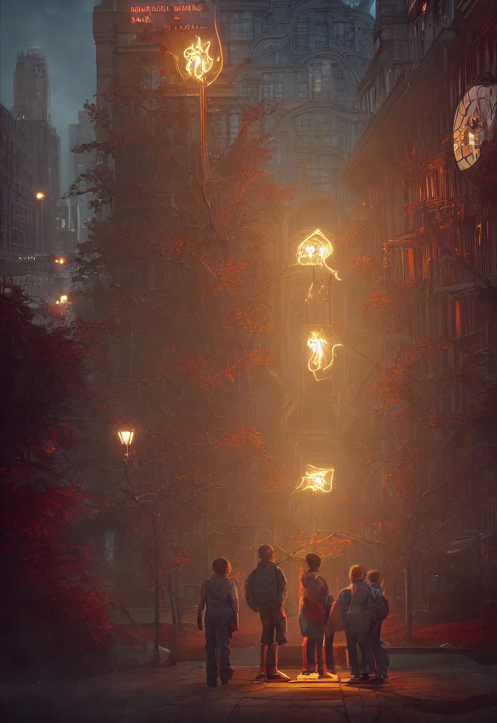 Prompt: 😈 👹 stranger things in toronto downtown city. studio lighting digital art station unreal engine render by jessica rossier and j. c. leyendecker and alphonse mucha, dreamworks