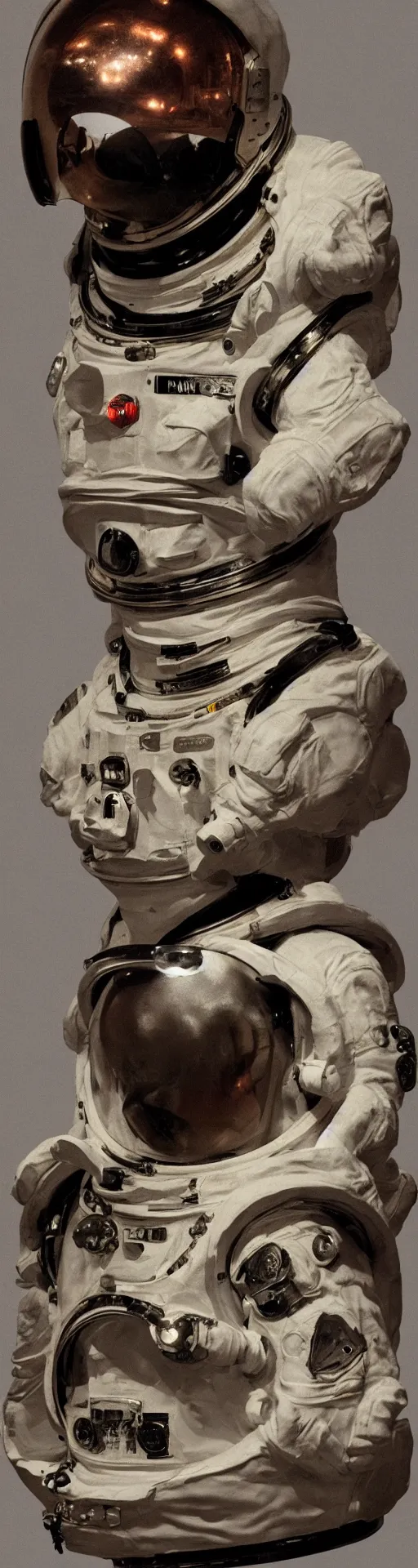 Image similar to a detailed bust of an astronaut by caravaggio, dynamic lighting, cinematic, epic composition, masterpiece