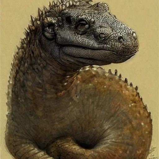 Image similar to ( ( ( ( ( cute looking shy komodo ) ) ) ) ) by jean - baptiste monge!!!!!!!!!!!!!!!!!!!!!!!!!!!