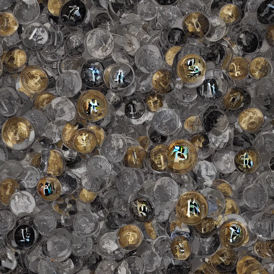 Prompt: A million monkeys mining crypto coins 4K featured on artstation