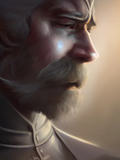 Prompt: a sad man looking down. mourning, grieving. intricate, elegant, highly detailed, digital painting, artstation, concept art, sharp focus, illustration, by justin gerard and artgerm, 8 k