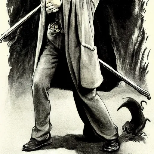 Image similar to owen wilson in the role of harry potter by frank frazetta