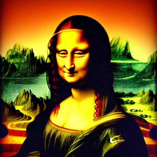 Image similar to mona lisa evil grin, digital painting