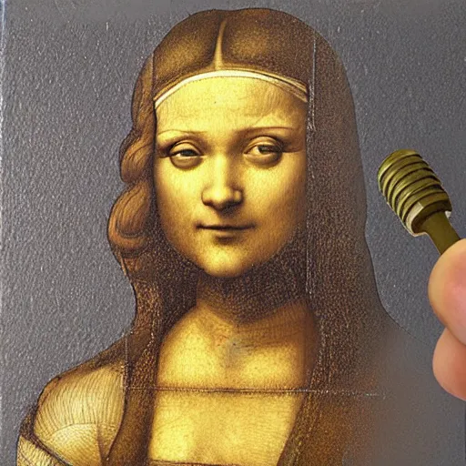 Prompt: ” an oil painting of a screwdriver, in the style of leonardo da vinci ”