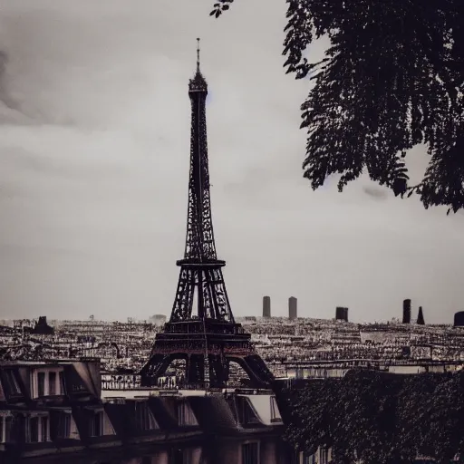 Image similar to The city of Paris, filled with rusted Eiffel towers, nostalgic feeling, sepia, beautiful landscape, intense lighting, 8k, trending on artstation