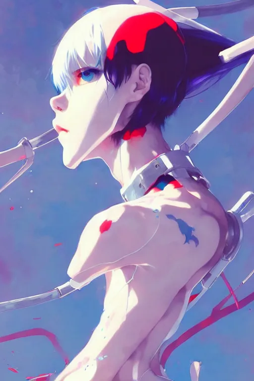 Image similar to a ultradetailed beautiful panting of rei ayanami, by conrad roset, greg rutkowski and makoto shinkai, trending on artstation