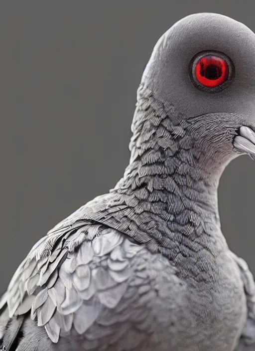 Image similar to A fantasy comic book style portrait painting of a gray pigeon with white eyes as a warrior in a atmospheric dark nest made of cannabis, unreal 5, DAZ, hyperrealistic, octane render, RPG portrait, ambient light, dynamic lighting