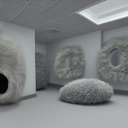 Prompt: detailed architectural render of a futuristic home furry fuzzy muppets shape hairy surreal atmosphere inspired by postmodernism hyperreal hyperdetailed 3 d samaritual 8 k real engine iso view