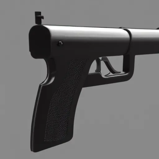 Prompt: a gun for people without hands, 3d render, 4k, ultra realistic