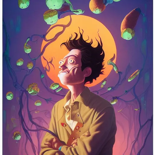 Image similar to lucky projector portrait by gaston bussierre and charles vess and james jean and erik jones and rhads, inspired by rick and morty, epic, funny, huge scale, beautiful fine face features, intricate high details, sharp, ultradetailed