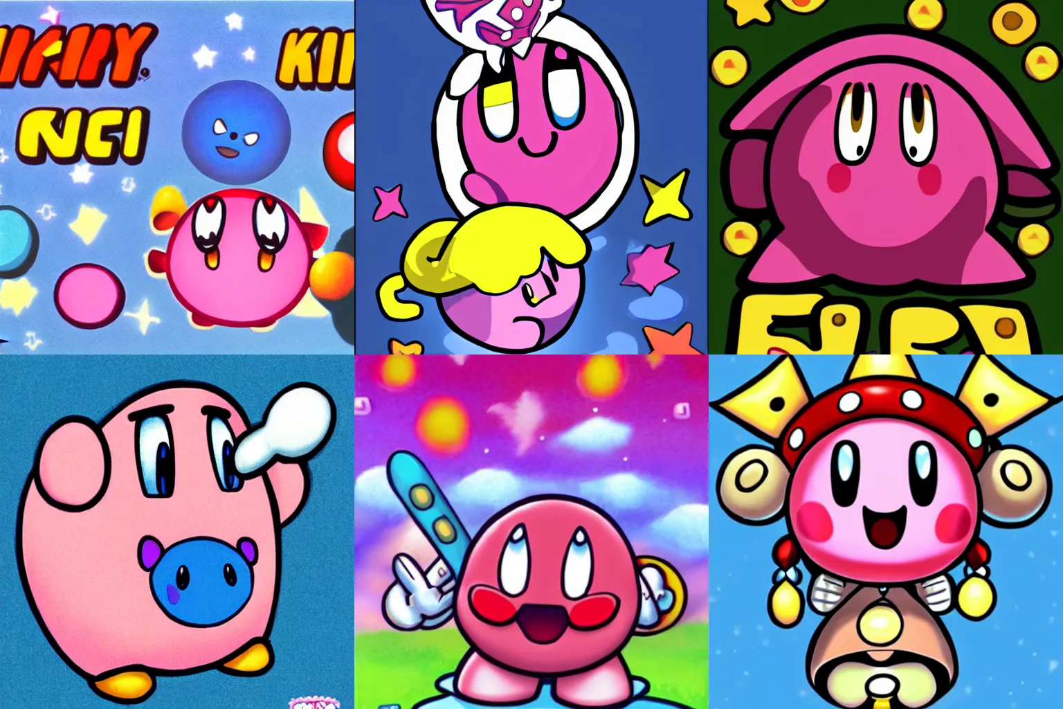 Prompt: Fanart of Kirby, the nintendo character Kirby, cute