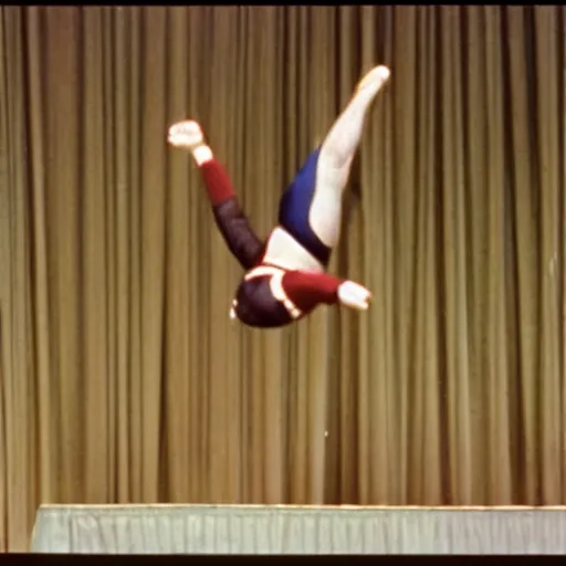 Image similar to george costanza doing acrobatics at a circus