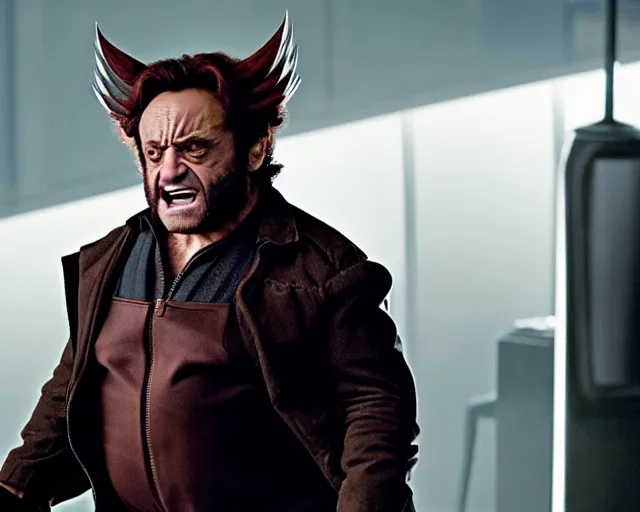 Image similar to cinematic still, danny devito as wolverine, x - men ( 2 0 1 9 )