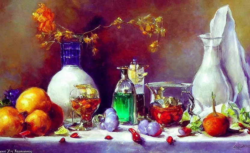 Image similar to Alchemy amazing still life composition. By Konstantin Razumov, highly detailded