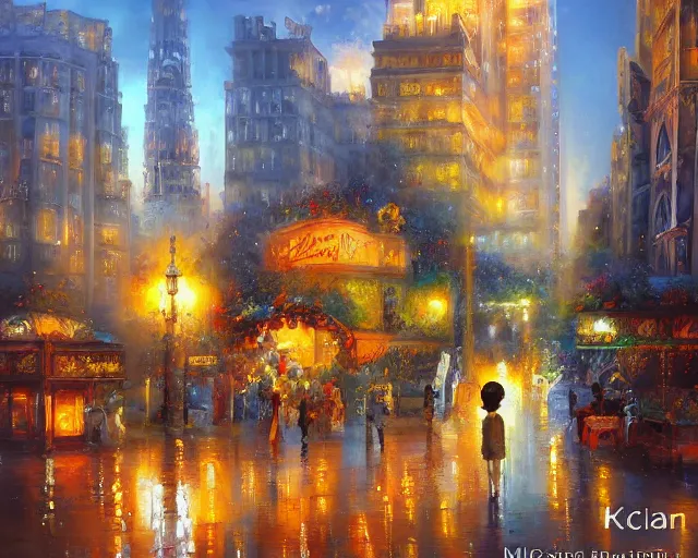 Prompt: Dream city of the past, by Kal Gajoum, Alexei Butirskiy, Michael O'Toole, hyper detailed, post impressionism