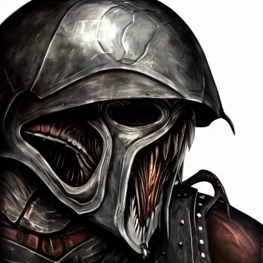 Image similar to grimdark blanchitsu helmet, terrifying, grimdark, photorealistic, closeup, symmetrical, artstation