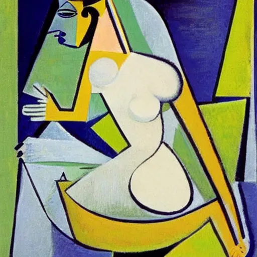 Prompt: ethereal female dancer, illustration by Pablo Picasso