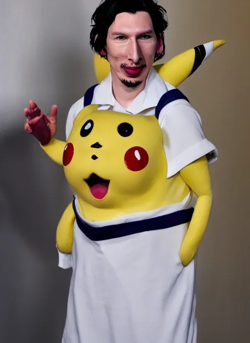 Image similar to adam driver as pikachu