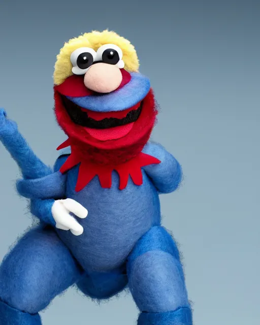 Image similar to ryan howard as a muppet. highly detailed felt. hyper real photo. 4 k.