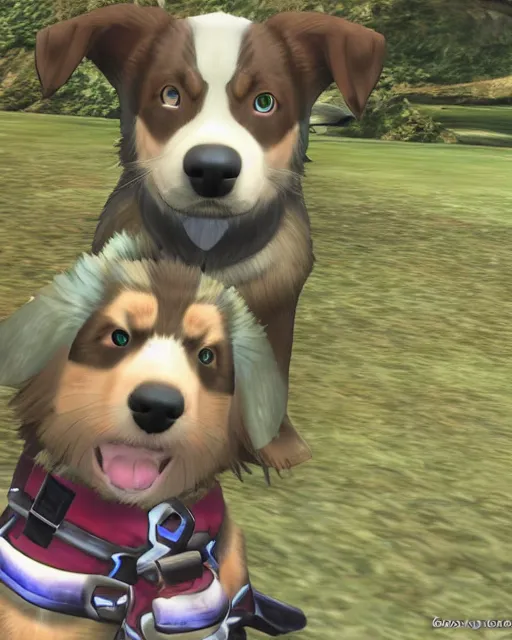 Image similar to australian shepherd in xenoblade chronicles