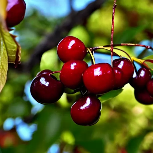 Prompt: Sad Cherry, frown, Cherry fruit