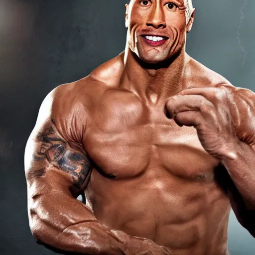 Image similar to Dwayne Johnson as boxer, promo