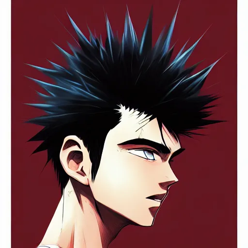 Prompt: boy with spikey hair and thunder powers in kohei horikoshi art, with thunderstorms, 8 k, dark colors, detailed face, details, sharp smooth, aykut aydogdu