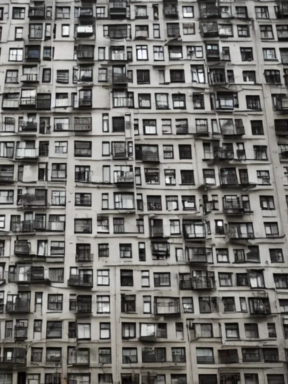 Image similar to Photo of Soviet apartment building, full object