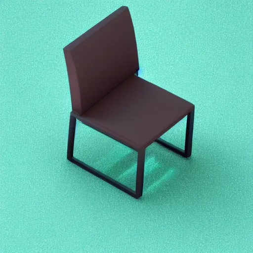 Image similar to 3 d object of chair rendered in isometric in 3 d game, isometric art, centralised, mohamed chahin, blender cycles render, solid colours material, no background