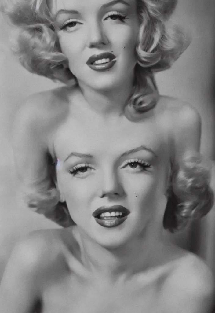 Image similar to Marilyn Monroe as a redhead, film photograph