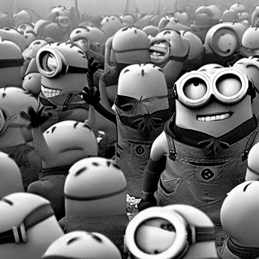 Prompt: the minions invading on d-day. photograph, highly detailed