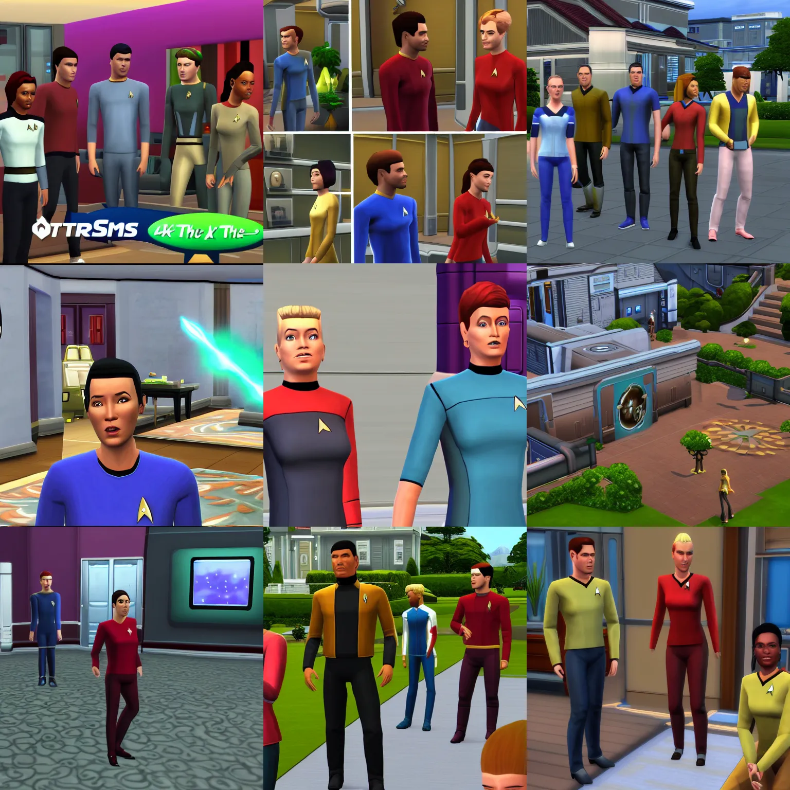 Prompt: star trek the next generation in the sims 4