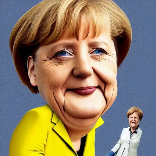 Prompt: angela merkel as a banana, caricature, 8 k photo