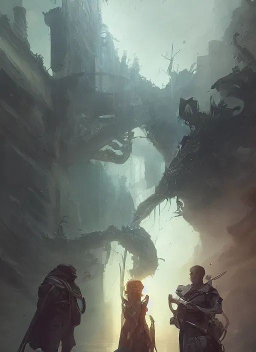Prompt: getting through to the elite specter, photorealistic by michael komarck, greg rutkowski, victo ngai, artgerm, willem claesz heda and j. dickenson